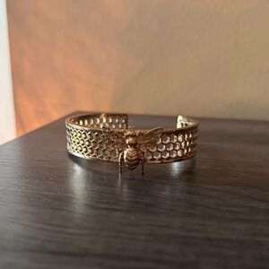 Gold Bee Honeycomb Bracelet